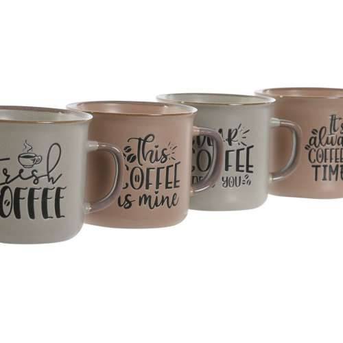 Set 4 Velikih Šalica Home ESPRIT Plava Roza Gres Keramika 285 ml 9 x 7 x 8 cm Cijena