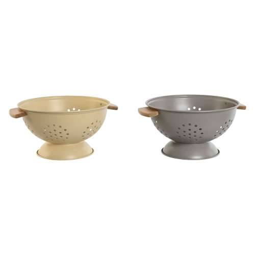 ocjeđivač Home ESPRIT Bež Siva Bambus Nehrđajući Čelik 30 x 24,5 x 14 cm (2 kom.) Cijena