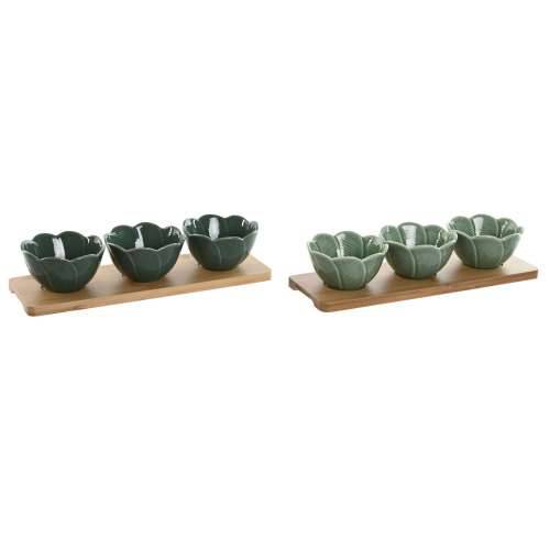 Set za Predjelo Home ESPRIT Zelena Tamnozelena Bambus Porculan Tropsko 4 Dijelovi 32 x 10 x 7 cm (2 kom.) Cijena