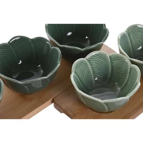 Set za Predjelo Home ESPRIT Zelena Tamnozelena Bambus Porculan Tropsko 4 Dijelovi 32 x 10 x 7 cm (2 kom.) Cijena