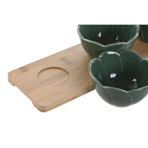 Set za Predjelo Home ESPRIT Zelena Tamnozelena Bambus Porculan Tropsko 4 Dijelovi 32 x 10 x 7 cm (2 kom.) Cijena