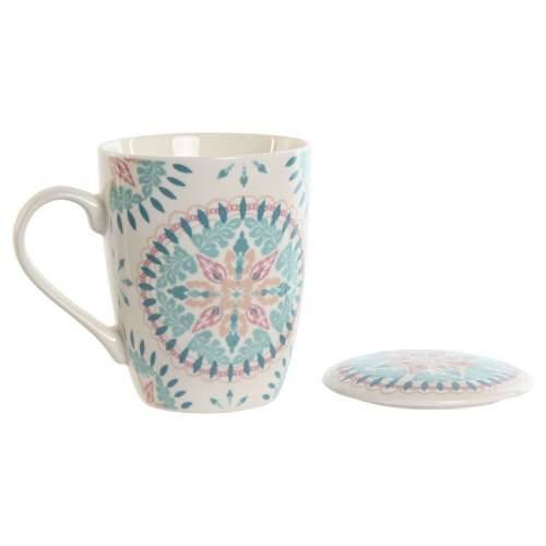 Šalica s Filtrom za Čaj Home ESPRIT Plava Bijela Turkizno Mediteran 340 ml (2 kom.) Cijena