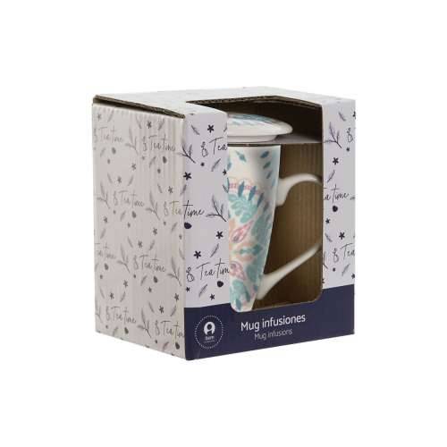 Šalica s Filtrom za Čaj Home ESPRIT Plava Bijela Turkizno Mediteran 340 ml (2 kom.) Cijena