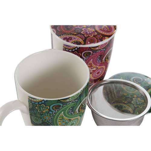 Šalica s Filtrom za Čaj Home ESPRIT Zelena Turkizno Granatna Lila moderan 340 ml (2 kom.) Cijena