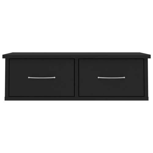 Zidna polica s ladicama crna 60x26x18,5 cm konstruirano drvo - Crna 1 Cijena