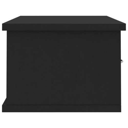 Zidna polica s ladicama crna 60x26x18,5 cm konstruirano drvo - Crna 1 Cijena