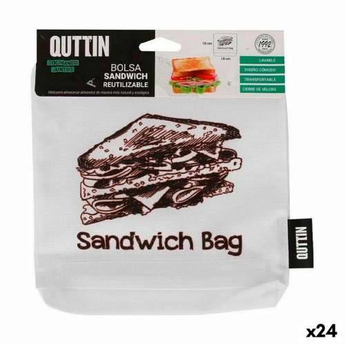 Vrećica za hranu za višekratnu upotrebu Quttin Sendvič 18 x 18 x 2 cm (24 kom.) Cijena