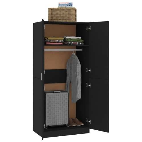 Ormar crni 80 x 52 x 180 cm od konstruiranog drva - Crna 1 Cijena