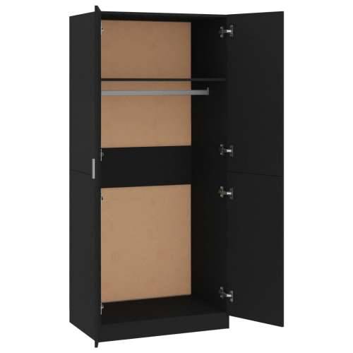 Ormar crni 80 x 52 x 180 cm od konstruiranog drva - Crna 1 Cijena
