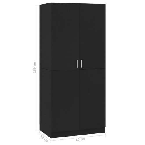 Ormar crni 80 x 52 x 180 cm od konstruiranog drva - Crna 1 Cijena