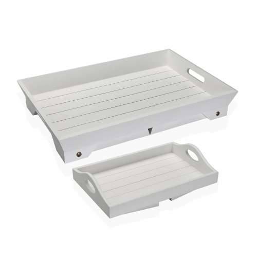 Set pladnjeva Versa Bijela Drvo MDF 32 x 24 x 48 cm Cijena