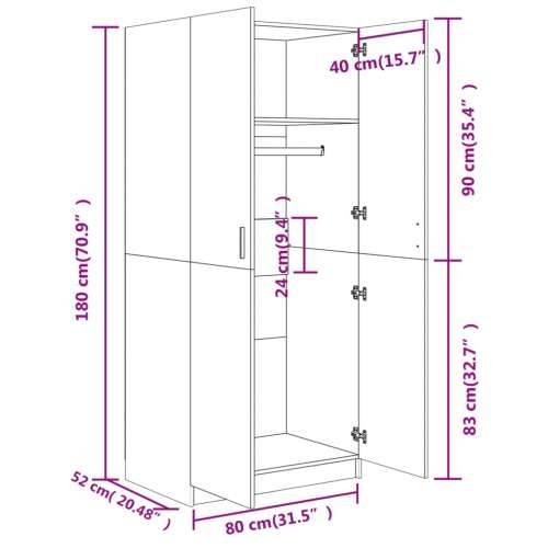 Ormar boja hrasta sonome 80 x 52 x 180 cm od konstruiranog drva - sonoma hrast 1 Cijena