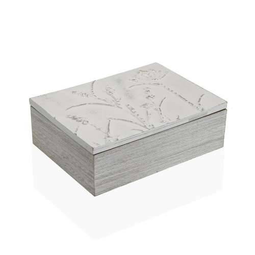 Kutija za Čajeve Versa Bijela Drvo MDF 18 x 7,5 x 24 cm Ziedi Cijena
