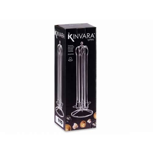Stalak za 36 Kapsula Kave Kinvara Nespresso Srebrna Metal 13 x 39 x 13 cm Okretno 36 Dijelovi Cijena