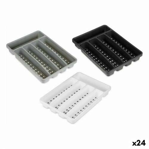 Organizator Pribora za Jelo Kinvara CN19128-1 Bijela Crna polipropilen 22,5 x 4,5 x 32 cm (24 kom.) Cijena