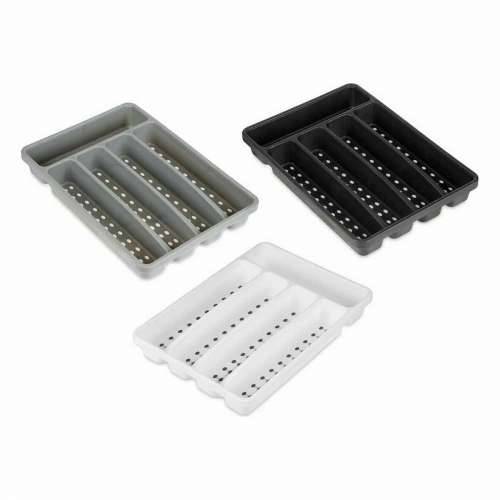 Organizator Pribora za Jelo Kinvara CN19128-1 Bijela Crna polipropilen 22,5 x 4,5 x 32 cm (24 kom.) Cijena