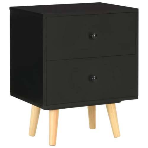 Noćni ormarići 2 kom crni 40 x 30 x 50 cm od masivne borovine - Crna 2 Cijena