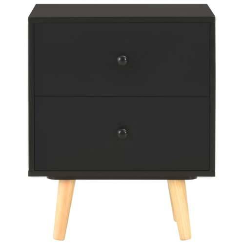 Noćni ormarići 2 kom crni 40 x 30 x 50 cm od masivne borovine - Crna 2 Cijena