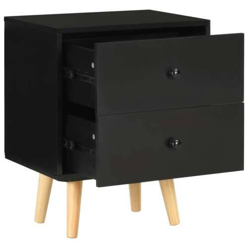 Noćni ormarići 2 kom crni 40 x 30 x 50 cm od masivne borovine - Crna 2 Cijena