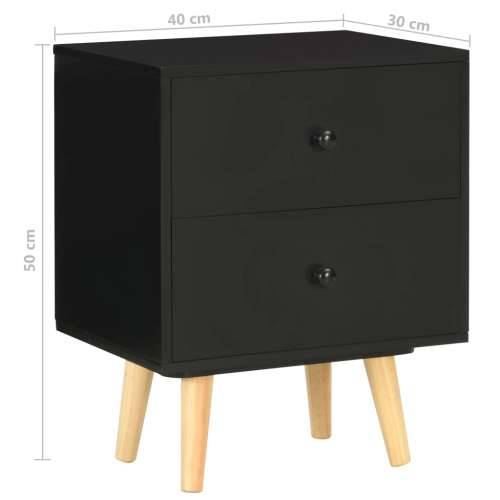 Noćni ormarići 2 kom crni 40 x 30 x 50 cm od masivne borovine - Crna 2 Cijena