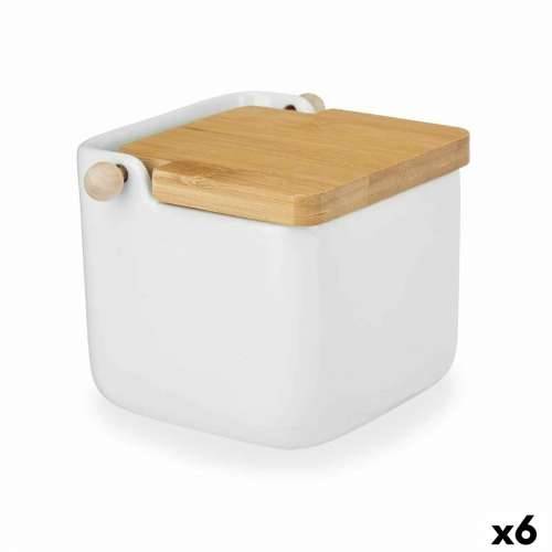 Soljenka s Poklopcem Kinvara B5001 Bijela Smeđa Keramika Bambus 800 ml 12 x 11 x 12 cm (6 kom.) Cijena
