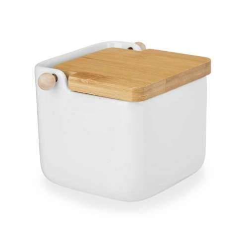 Soljenka s Poklopcem Kinvara B5001 Bijela Smeđa Keramika Bambus 800 ml 12 x 11 x 12 cm (6 kom.) Cijena