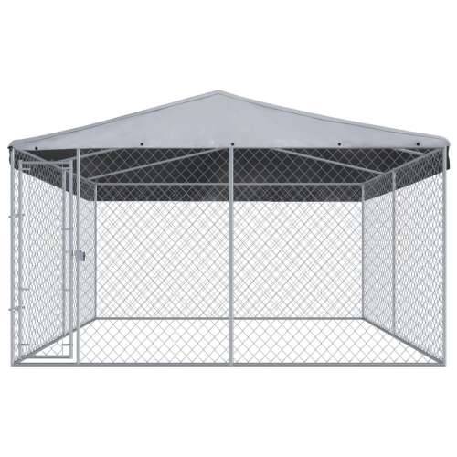 Vanjski kavez za pse s krovom 382x382x225 cm Cijena