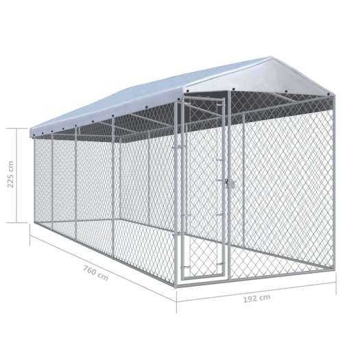 Vanjski kavez za pse s krovom 760 x 190 x 225 m Cijena