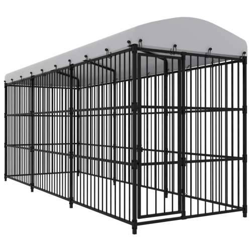 Vanjski kavez za pse s krovom 450 x 150 x 210 cm Cijena