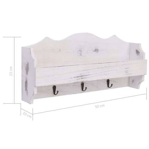 284231 Wall Mounted Coat Rack White 50x10x23 cm Wood - Bijela 50 x 10 x 23 cm 1 Cijena