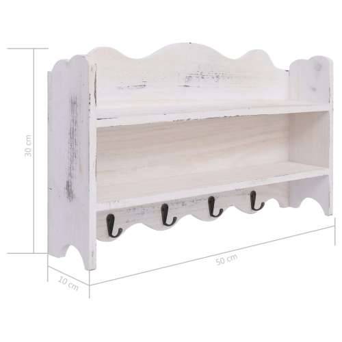 284235 Wall Mounted Coat Rack White 50x10x30 cm Wood - Bijela 50 x 10 x 30 cm 1 Cijena