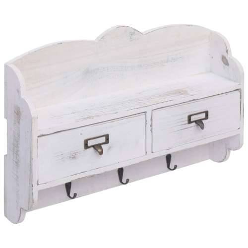284239 Wall Mounted Coat Rack White 50x10x34 cm Wood - Bijela 50 x 10 x 34 cm 1 Cijena