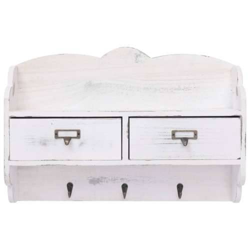 284239 Wall Mounted Coat Rack White 50x10x34 cm Wood - Bijela 50 x 10 x 34 cm 1 Cijena