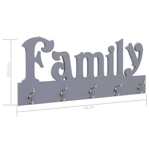 Zidna vješalica za kapute FAMILY siva 74 x 29,5 cm Cijena