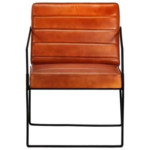 Fotelja od prave kože svjetlosmeđa Cijena