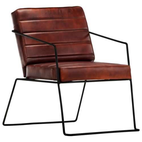 Fotelja od prave kože tamnosmeđa Cijena