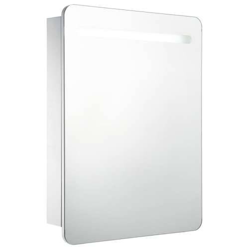 LED kupaonski ormarić s ogledalom 60 x 11 x 80 cm - bijela i srebrna 1 Cijena