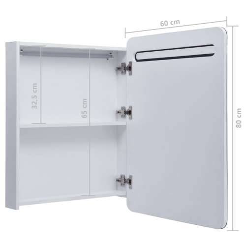 LED kupaonski ormarić s ogledalom 60 x 11 x 80 cm - bijela i srebrna 1 Cijena