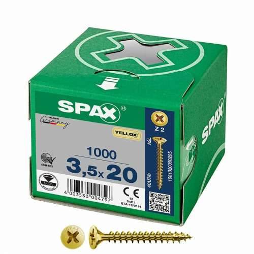 Kutija za vijke SPAX Yellox Z2 Ravna glava 3,5 x 20 mm 1000 Unidades Cijena