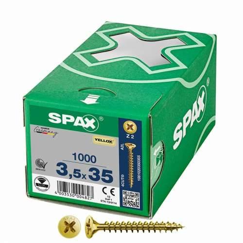 Kutija za vijke SPAX Yellox Z2 Ravna glava 3,5 x 35 mm 1000 Unidades Cijena