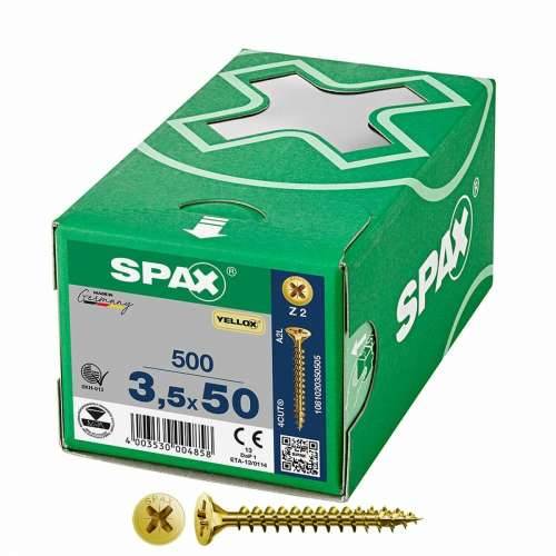Kutija za vijke SPAX Yellox Z2 Ravna glava 3,5 x 50 mm 500 kom. Cijena