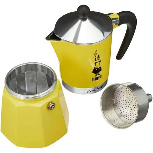 Talijanska Moka za Kavu Bialetti Rainbow Rumena Jaune Metal 6 Šalice Cijena