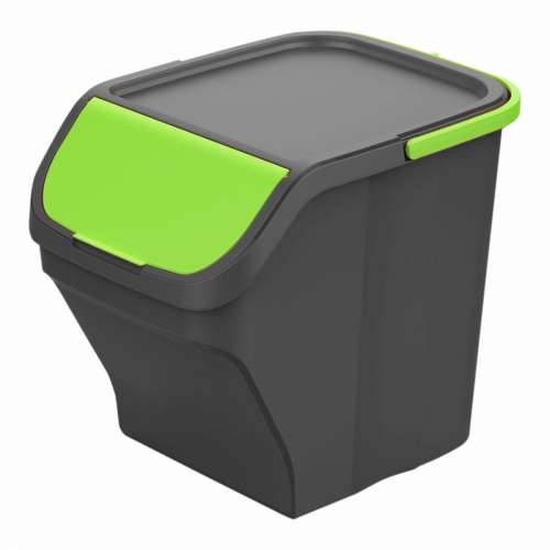Kanta za Smeće za Recikliranje Mondex Stack N’ Sort Zelena Siva 25 L S poklopcem 40 x 30 x 34 cm Cijena
