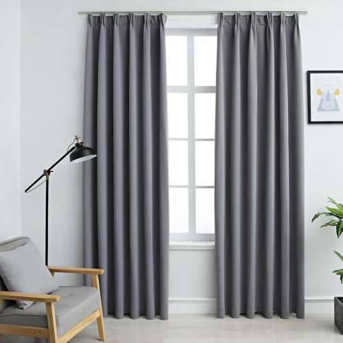 Zavjese za zamračivanje s kukama 2 kom sive 140 x 175 cm - Siva 140 x 175 cm 1 Cijena