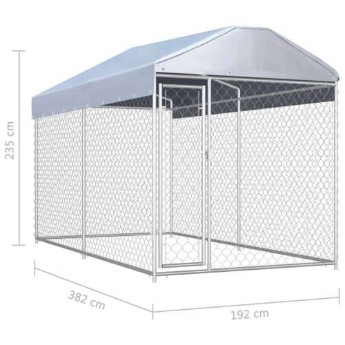 Vanjski kavez za pse s nadstrešnicom 382 x 192 x 225 cm Cijena