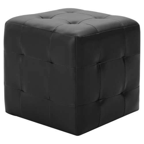 Tabure 2 kom crni 30 x 30 x 30 cm od umjetne kože - Crna 1 Cijena