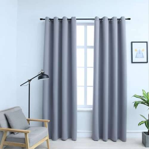 Zavjese za zamračivanje s prstenima 2 kom sive 140 x 175 cm - Siva 140 x 175 cm 1 Cijena