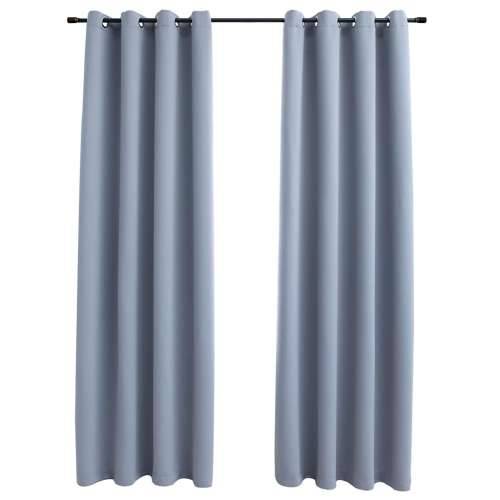 Zavjese za zamračivanje s prstenima 2 kom sive 140 x 175 cm - Siva 140 x 175 cm 1 Cijena