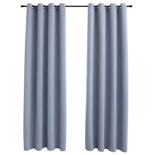 Zavjese za zamračivanje s prstenima 2 kom sive 140 x 245 cm - Siva 140 x 245 cm 1 Cijena