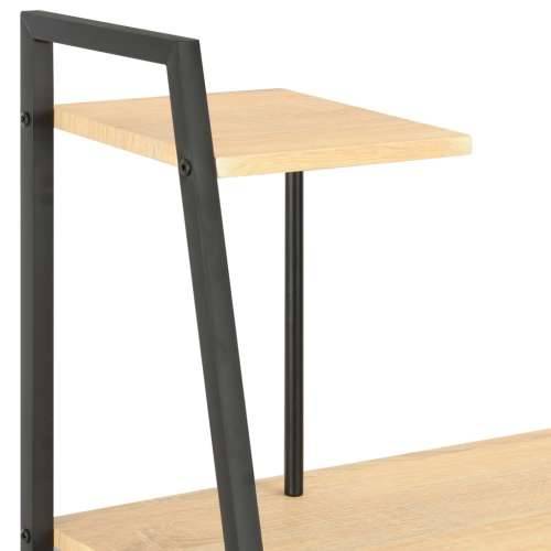 Radni stol s policama crni i boja hrasta 102 x 50 x 117 cm - crna i hrast Cijena